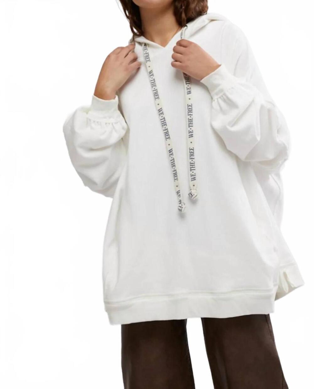NEW FREE PEOPLE women's we hoodie in white